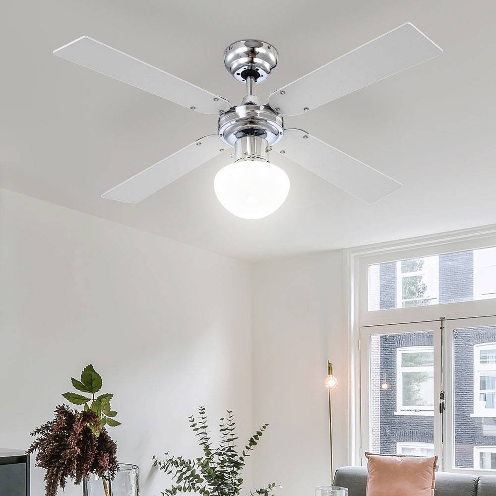 Decken Ventilator Beleuchtung Zugschalter Lüfter Lampe im Set inklusive Fernbedienung