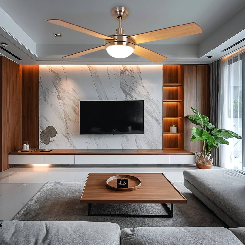 Deckenventilator mit Licht inkl. Fernbedienung 3 Stufen Vor-Rücklauf Flügel wendbar 132 cm