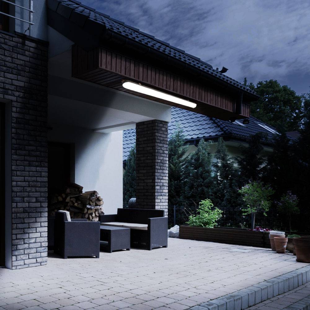 LED Feuchtraumleuchte 60cm Wannenleuchte IP65 LED Lampe, Wasserfest, milchigweiß grau, 18W 2160Lm 4000K, LxBxH 60x7,8x7,2cm, 2er Set