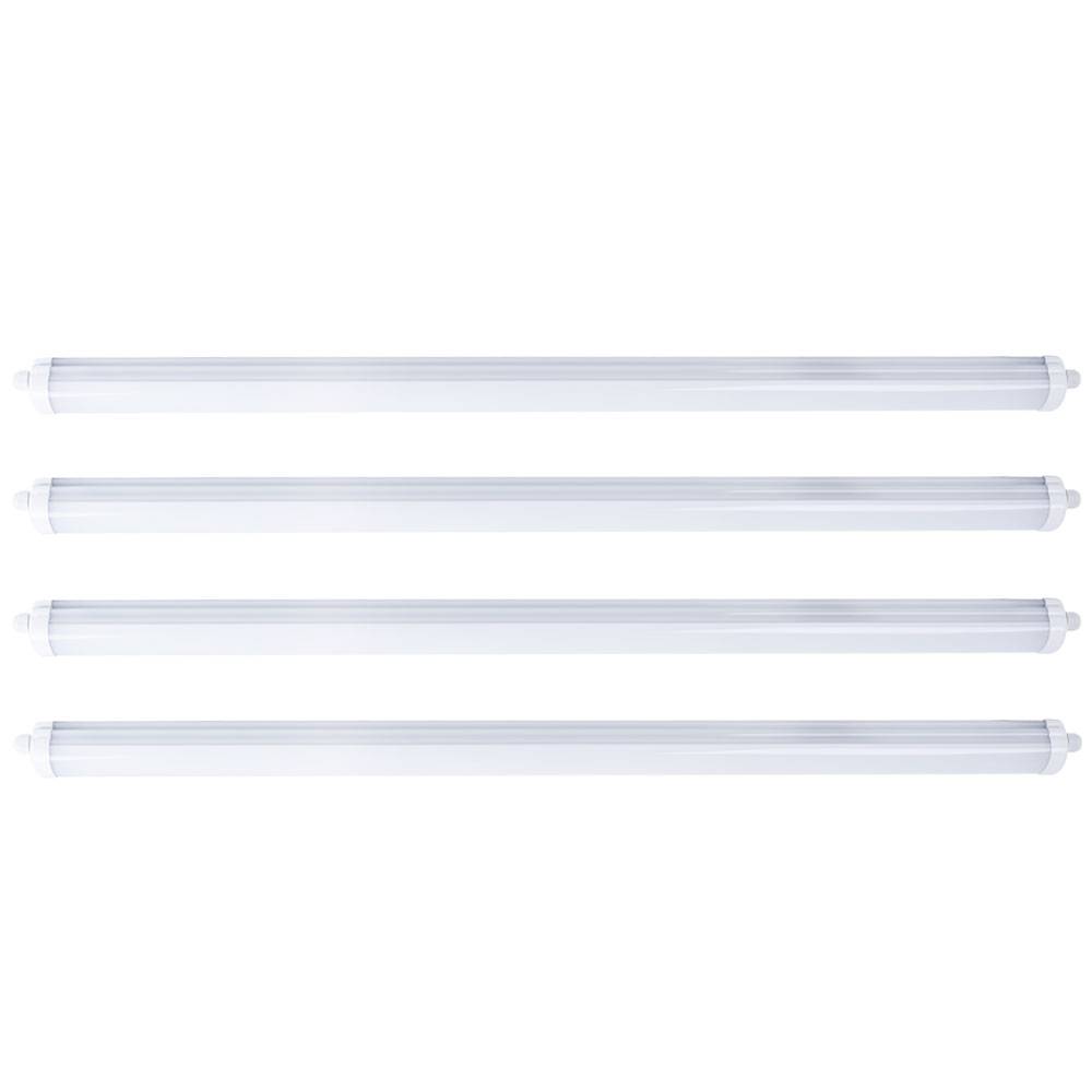 4x LED Wannenleuchte 150CM 4500K Neutralweiß Decken- Lampe- Leuchte Garage Keller Feuchtraum KFZ Werkstatt Büro Beleuchtung 3840lm