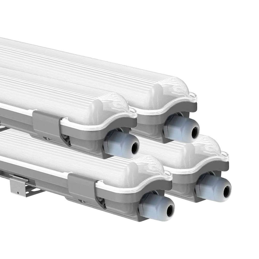 LED Feuchtraumleuchte 127,5 cm LED Röhre Garage Werkstattleuchte kaltweiß LED Wannenleuchte 18 Watt, 1700lm 6400K, 4er Set