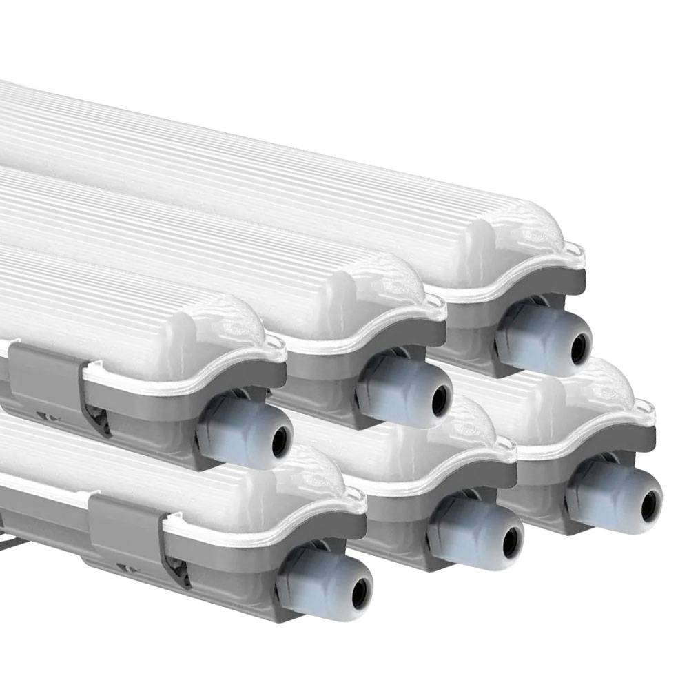 LED Feuchtraumleuchte 127,5 cm LED Röhre Garage Werkstattleuchte kaltweiß LED Wannenleuchte 18 Watt, 1700lm 6400K, 6er Set