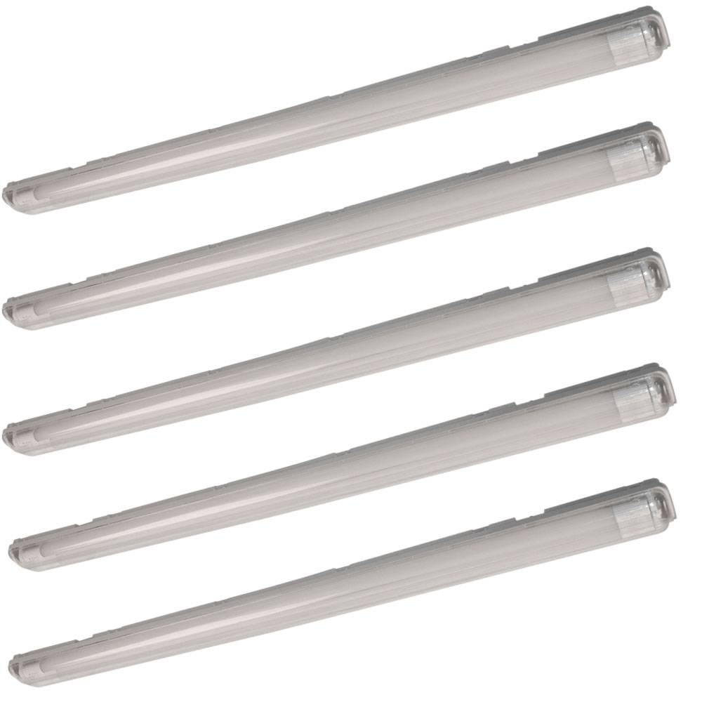 5x LED Wannen Lampen Röhren Feucht Raum Lager Hallen Büro Decken Leuchten weiß