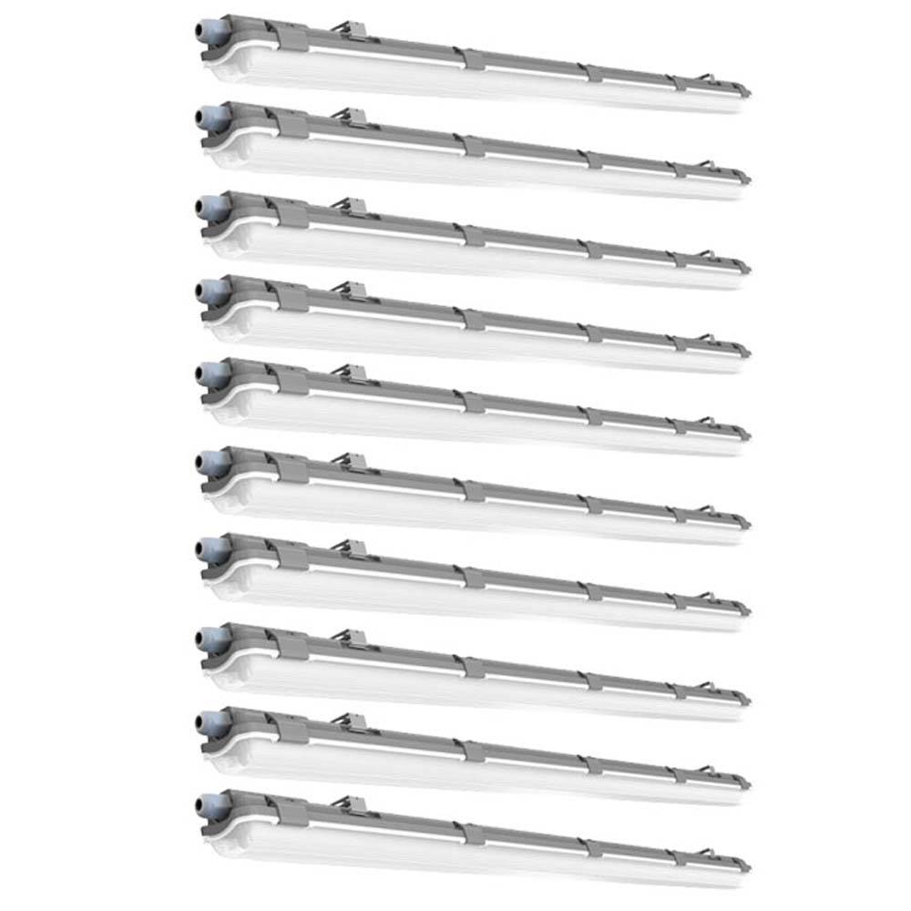 10x LED Wannenleuchten Decken-Lampe Lechte Kaltweiß 6400K 850lm Länge 66,6cm Werkstatt Garage Büro Keller Feuchtraum