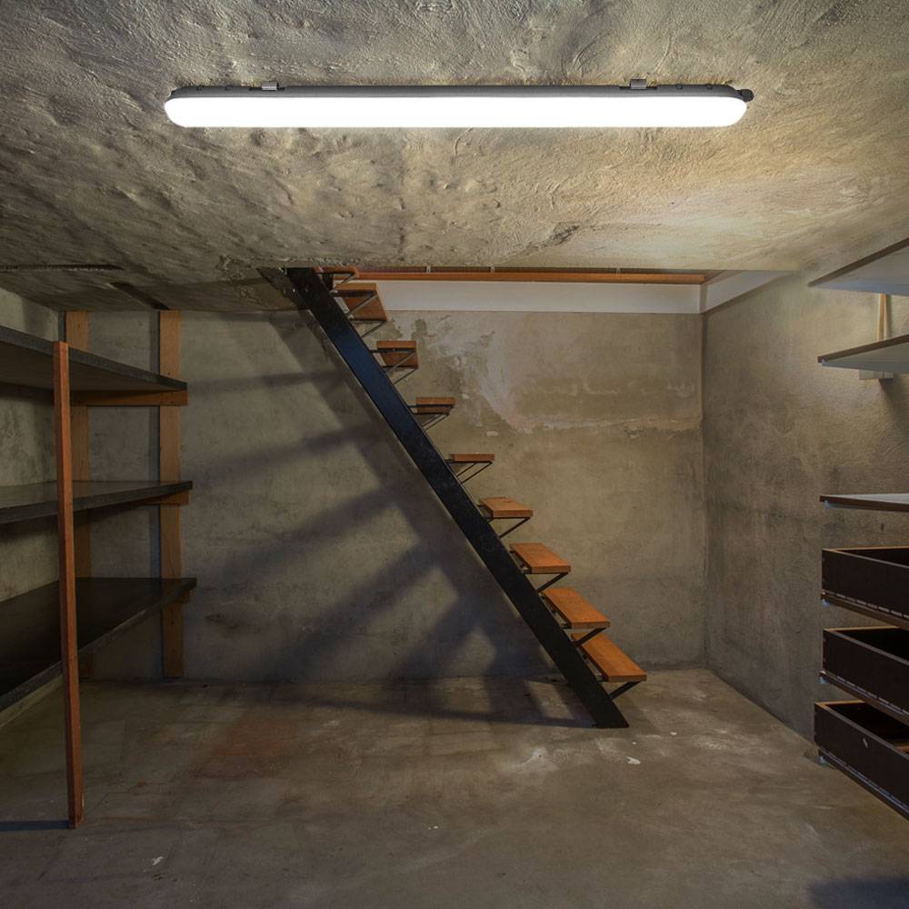 Wannenleuchte Deckenlampe Feuchtraumleuchte, LED Röhre, Werkstattlampe, IP65, weiß, 1x LED 24 W 3840 lm 6500 K Tageslichtweiß, LxBxH 120x6,5x5,8 cm