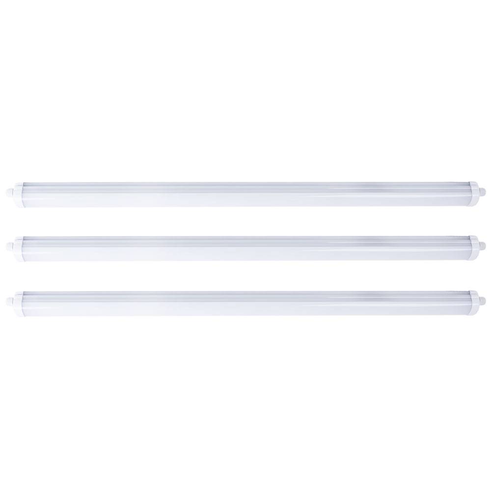 3er Set 48 Watt LED Decken Wannen Lampen weiß Lager Hallen Industrie Röhren Leuchten neutralweiß