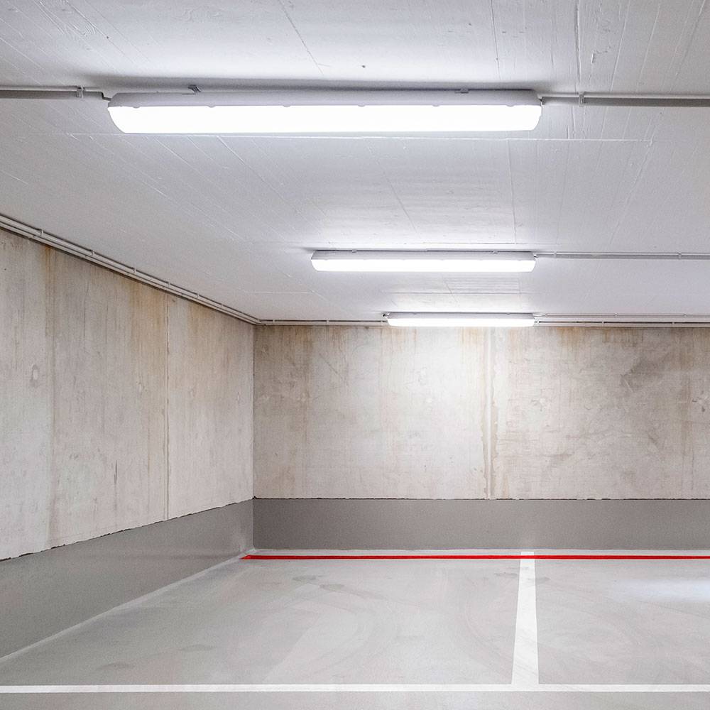 3er Set 48 Watt LED Decken Wannen Lampen weiß Lager Hallen Industrie Röhren Leuchten neutralweiß
