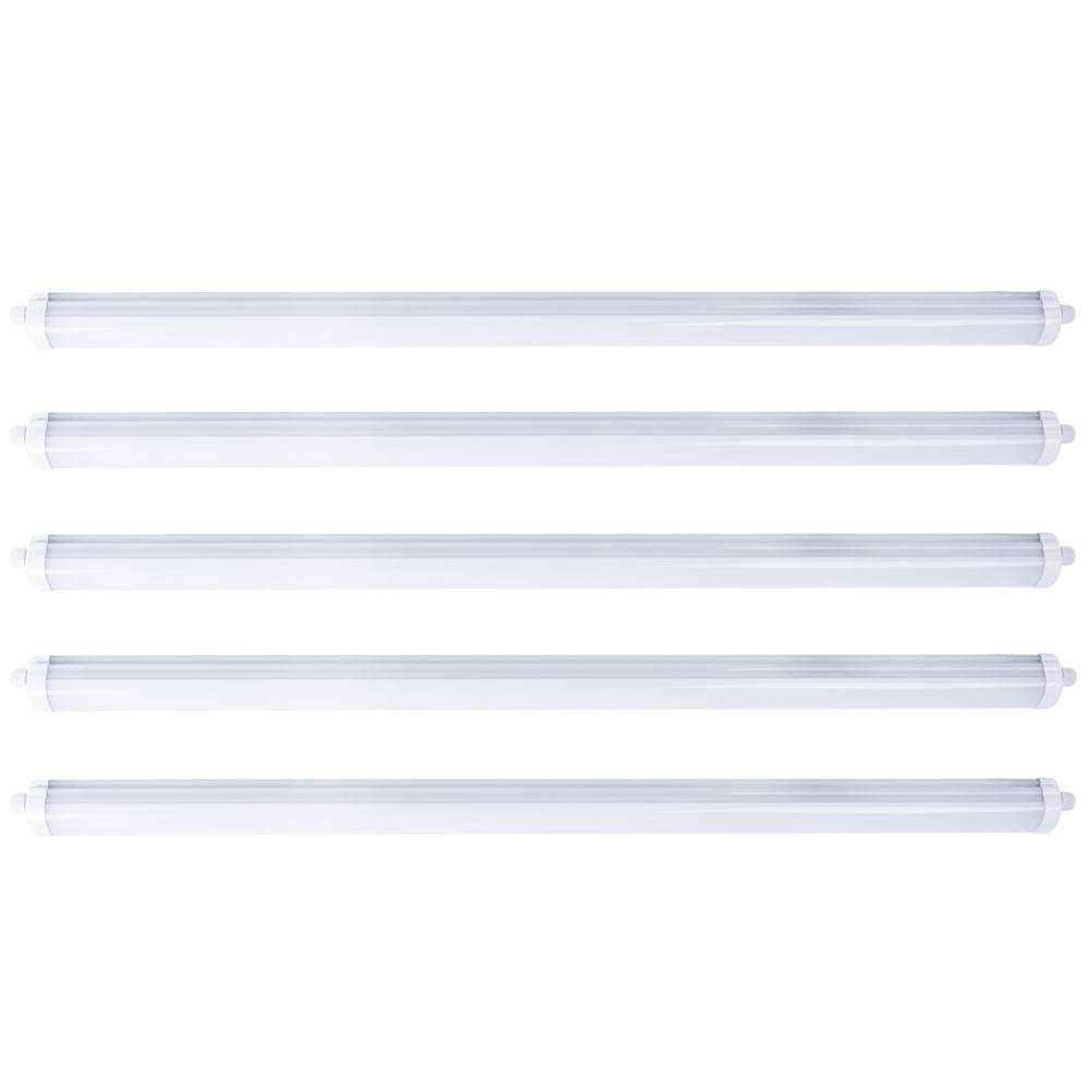 5er Set 48 Watt LED Decken Wannen Lampen weiß Lager Hallen Industrie Röhren Leuchten neutralweiß