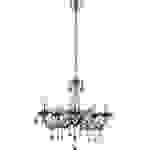 LED Kronleuchter Deckenlampe Chrom Acryldekor Silber-Design H 128 cm Wohnzimmer