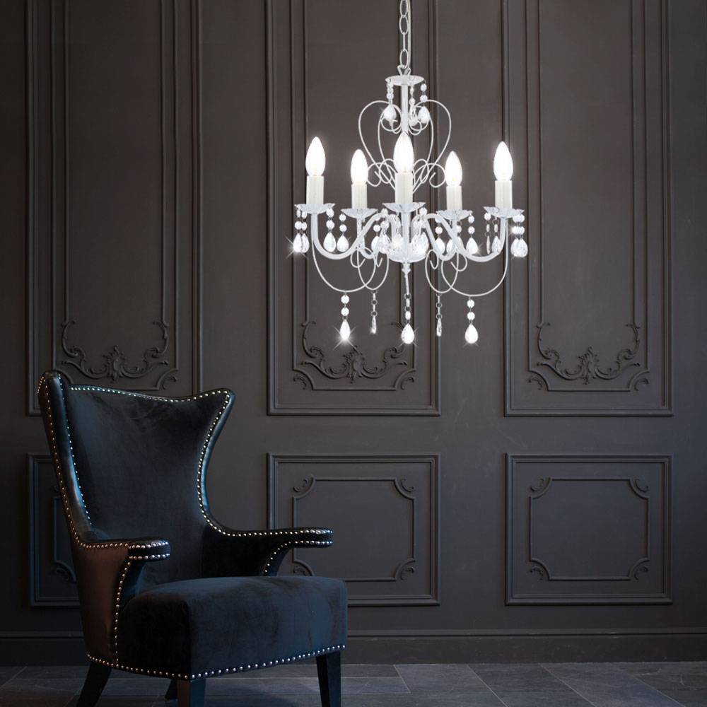 Kronleuchter Filament Hänge Lampe Kristall Dimmer Decken Leuchte im Set inkl. LED Leuchtmittel