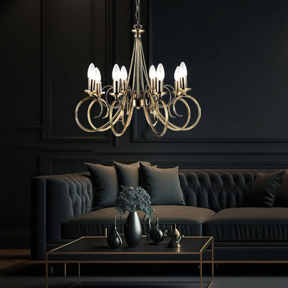 Altmessing Kronleuchter Hänge Decken Lüster Wohn Ess Zimmer Beleuchtung Pendel Lampe