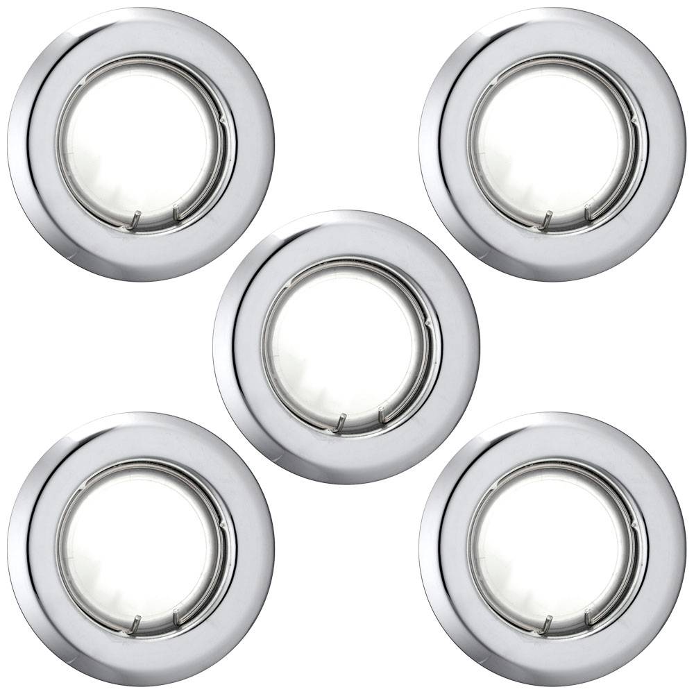 5er Set LED Decken Einbau Strahler Wohn Ess Zimmer Beleuchtung Chrom Leuchten Spot Lampen rund