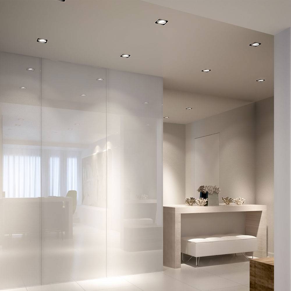 6er Set LED Möbel Einbau Strahler Arbeits Zimmer Schrank Aufbau Decken Leuchten Alu gebürstet