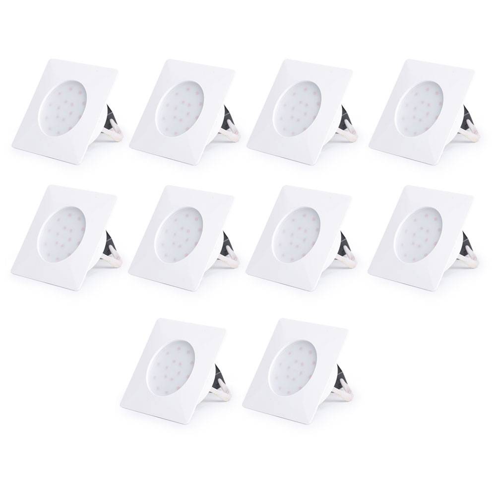 Einbaustrahler Deckenlampe Wohnzimmerlampe Einbauspot quadratisch LED Deckenleuchte Schlafzimmer, 12W 1000lm warmweiß, LxB 10,2x10,2 cm, 10er Set