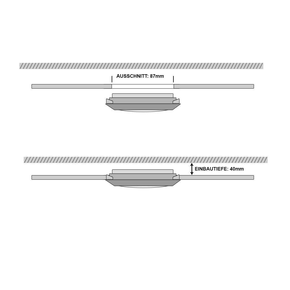 Einbaustrahler Deckenlampe Wohnzimmerlampe Einbauspot quadratisch LED Deckenleuchte Schlafzimmer, 12W 1000lm warmweiß, LxB 10,2x10,2 cm, 10er Set