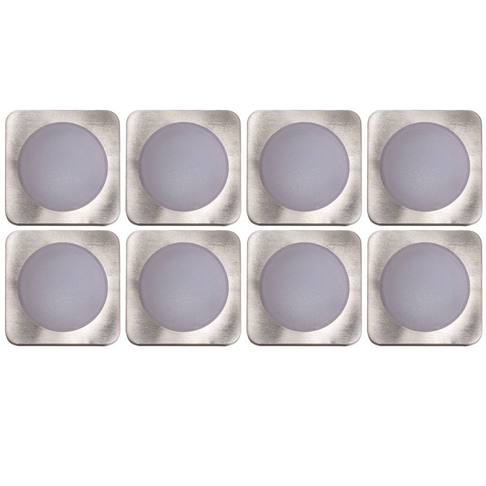 8er Set LED Einbau Strahler silber Decken Leuchten Wohn Zimmer Beleuchtung Flur Spot Lampen eckig Karton beschädigt