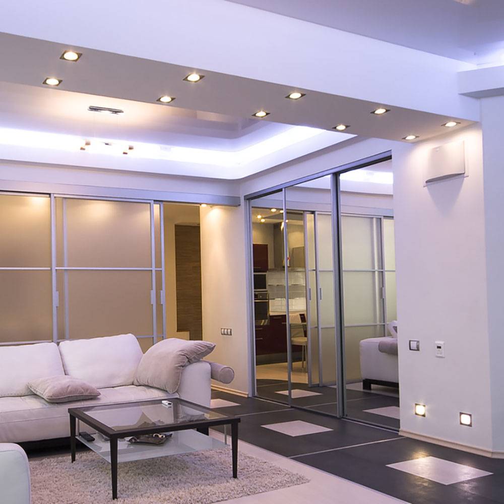 8er Set LED Einbau Strahler silber Decken Leuchten Wohn Zimmer Beleuchtung Flur Spot Lampen eckig Karton beschädigt