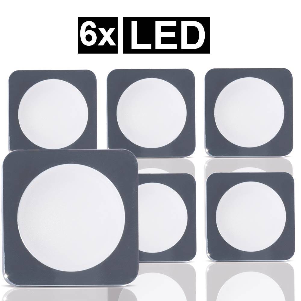 6er Set LED Decken Einbau Leuchte Chrom Spot Strahler Arbeits Zimmer Lampen Karton beschädigt