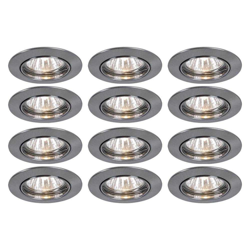 12er Set Einbau Lampen Gäste Zimmer Strahler Spots ALU Leuchte verstellbar rund