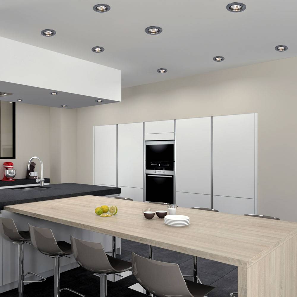 12er Set Einbau Lampen Gäste Zimmer Strahler Spots ALU Leuchte verstellbar rund