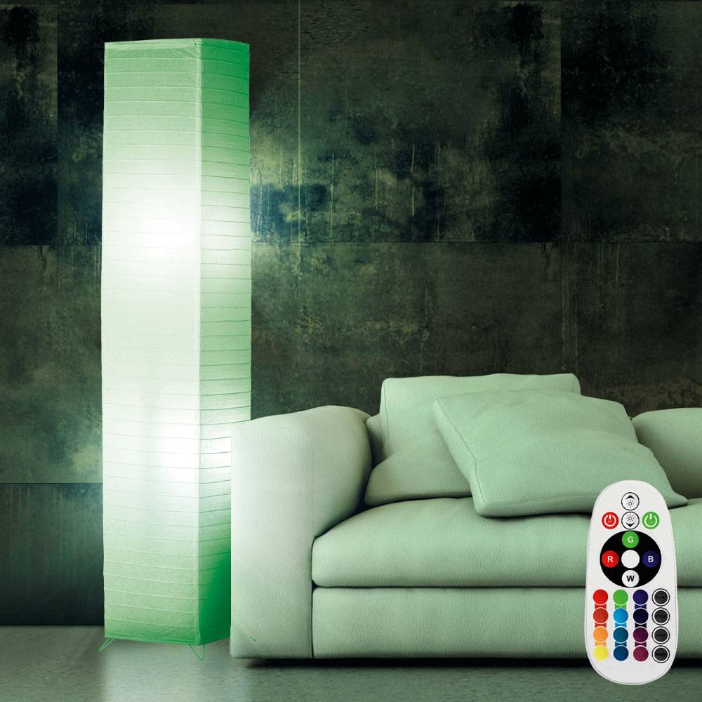 RGB LED 15 Watt Steh Lampe Fuß Schalter Papier Steh Leuchte Farbwechsler Dimmer