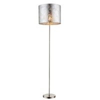Stehleuchte Stoffschirm silber Wohnzimmerleuchte stehend Modern Stehlampe Textil, Nickel-matt Acryl satiniert, 1x E27, DxH 40x160 cm Stehleuchte Stoffschirm silber Wohnzimmerleuchte stehend Modern Stehlampe Textil, Nickel-matt Acryl satiniert, 1x E27, DxH 40x160 cm