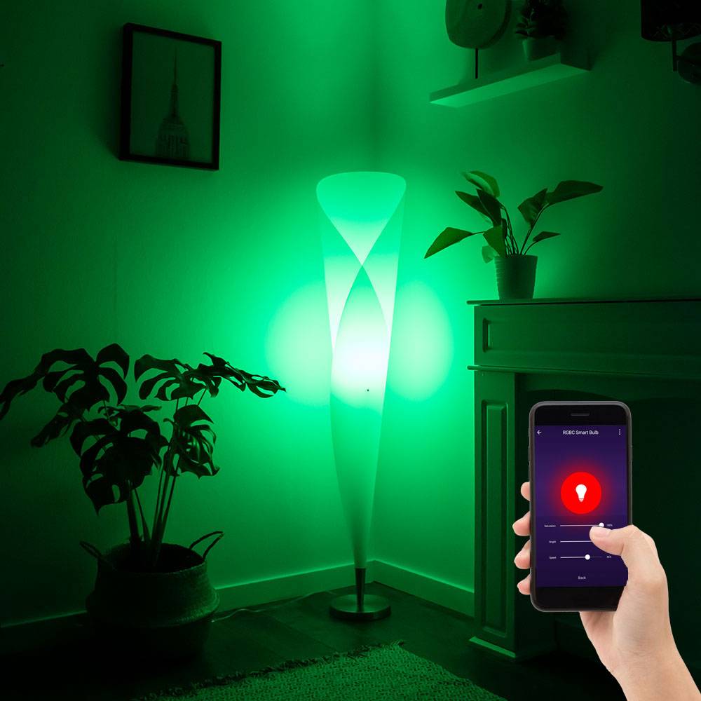 LED Stehleuchte Smart Standlampe RGB Beleuchtung App- und Sprachsteuerung Farbwechsler Höhe 143,5CM Wohnzimmer Schlafzimmer Flur Diele Büro Leselich
