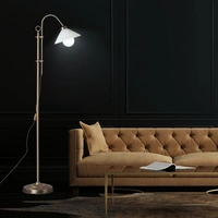 Standleuchte Stehlampe Wohnzimmer höhenverstellbar Lampe stehend, Bogenlampe Metall, altmessing, Kabelschalter, E27, H 145-170 cm Standleuchte Stehlampe Wohnzimmer höhenverstellbar Lampe stehend, Bogenlampe Metall, altmessing, Kabelschalter, E27, H 145-170 cm