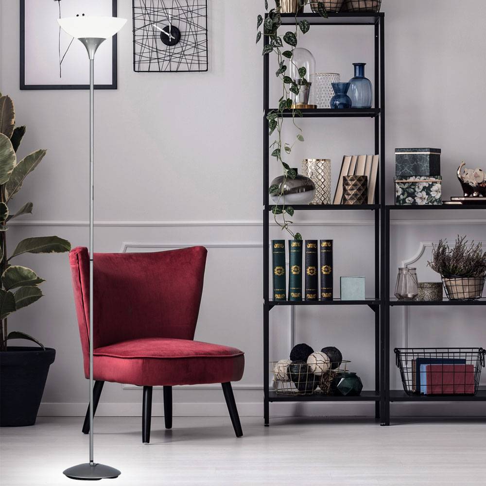 LED Decken-Fluter Steh Stand Lampe Leuchte Beleuchtung Titan-Farbig Wohn Schlaf Büro Zimmer Licht