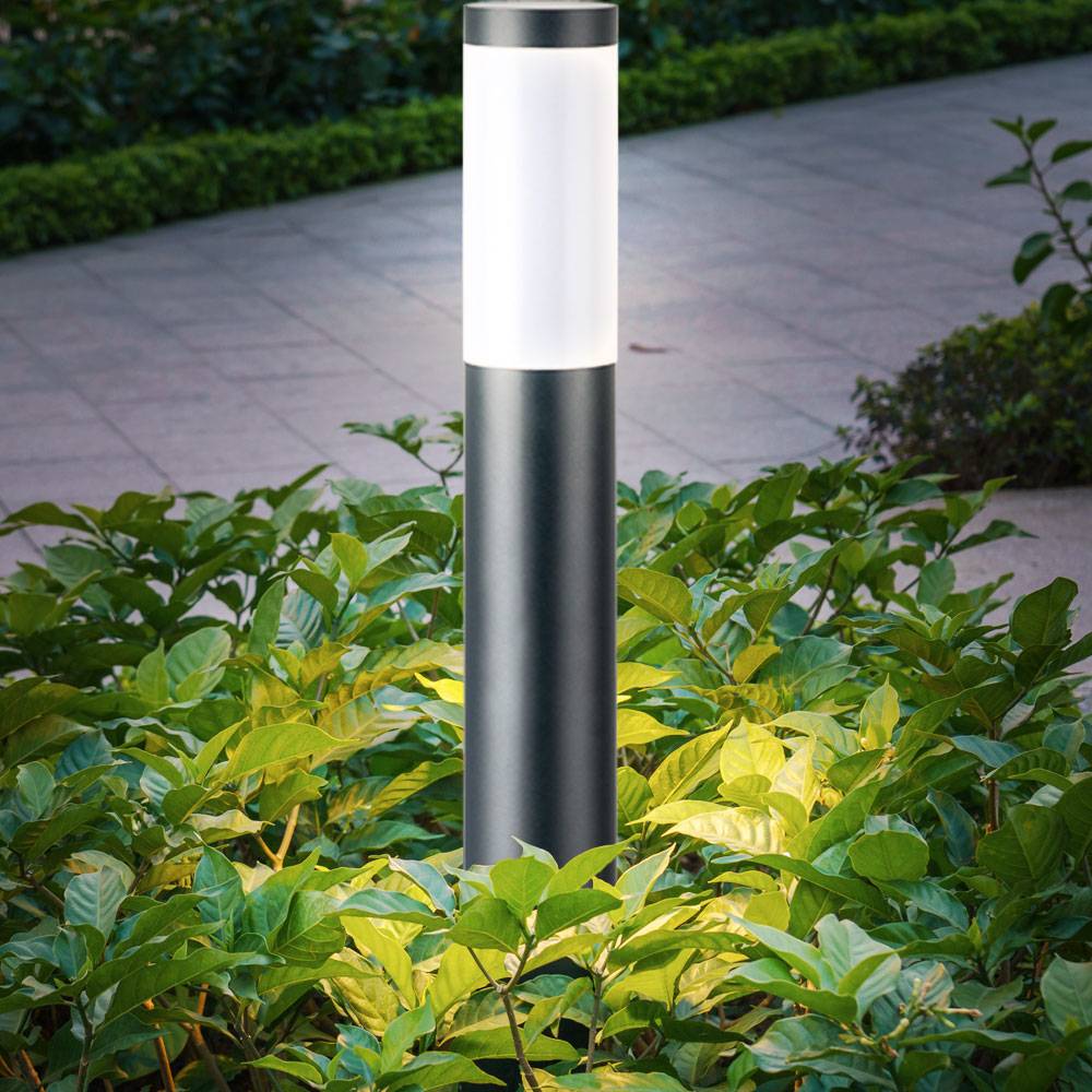 Außenstehlampe LED Gartenleuchte Edelstahl Außen Standleuchte Stehlampe Säule Garten Säulenleuchte, Höhe 110 cm