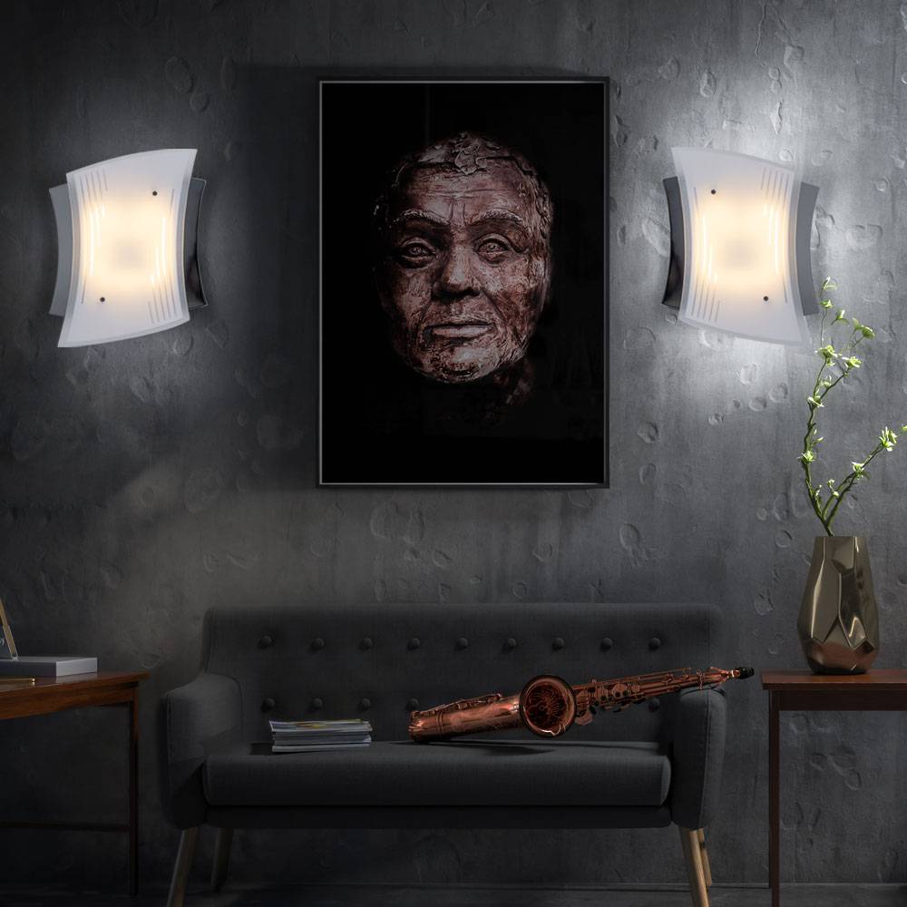 2er-Set Wandleuchte Wandlampe Energiesparend Lampe Bad Badezimmer Chrom Licht WING