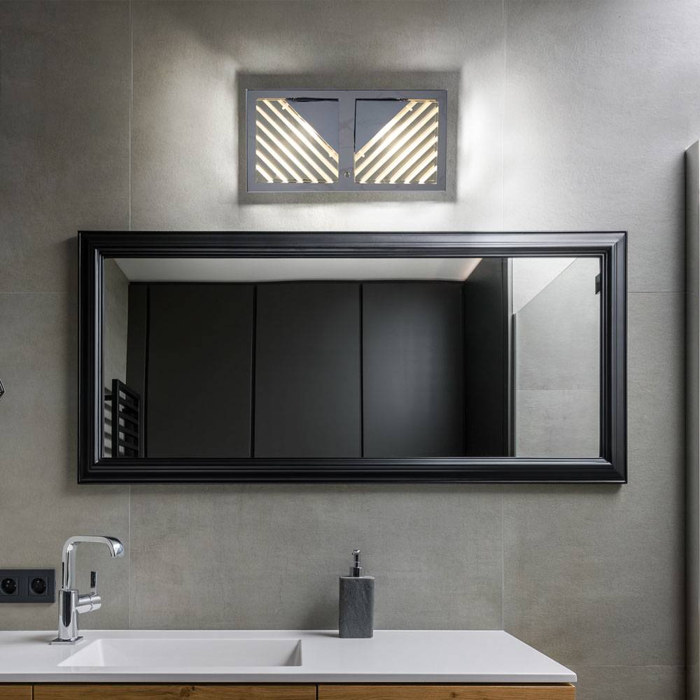 Wandleuchte Wandlampe Schlafzimmerlampe Küchenleuchte, Küchenleuchte Wohnzimmerlampe, 10W COB LED 700lm, Chrom Aluminium Acryl, LxB in cm: 29x15