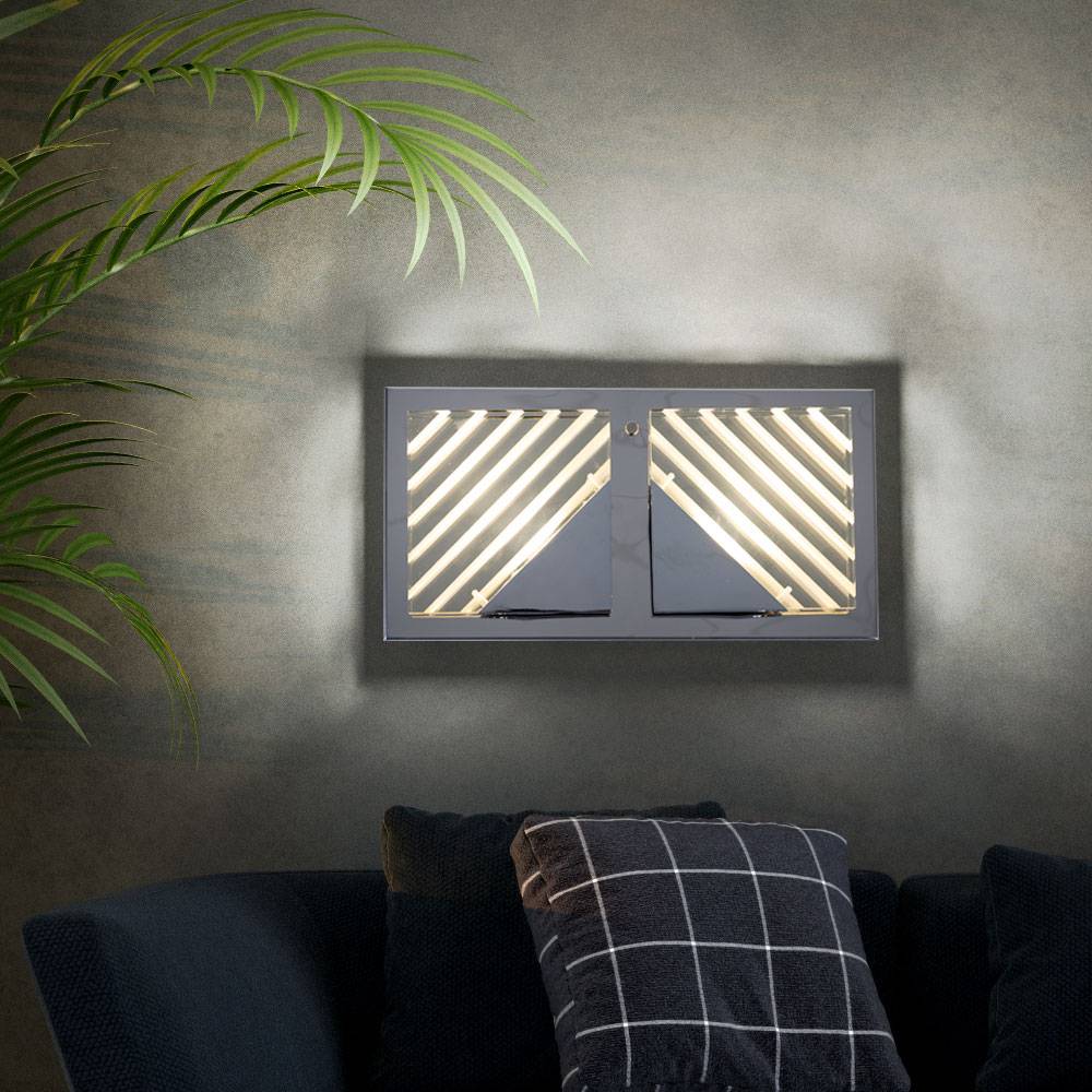 Wandleuchte Wandlampe Schlafzimmerlampe Küchenleuchte, Küchenleuchte Wohnzimmerlampe, 10W COB LED 700lm, Chrom Aluminium Acryl, LxB in cm: 29x15