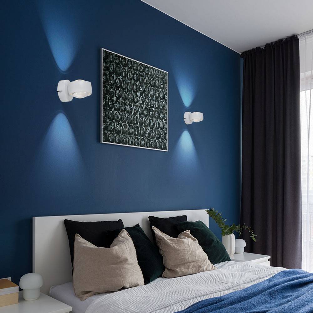 LED Wand Leuchte Up Down Wohnzimmer Kugel Strahler Glas klar