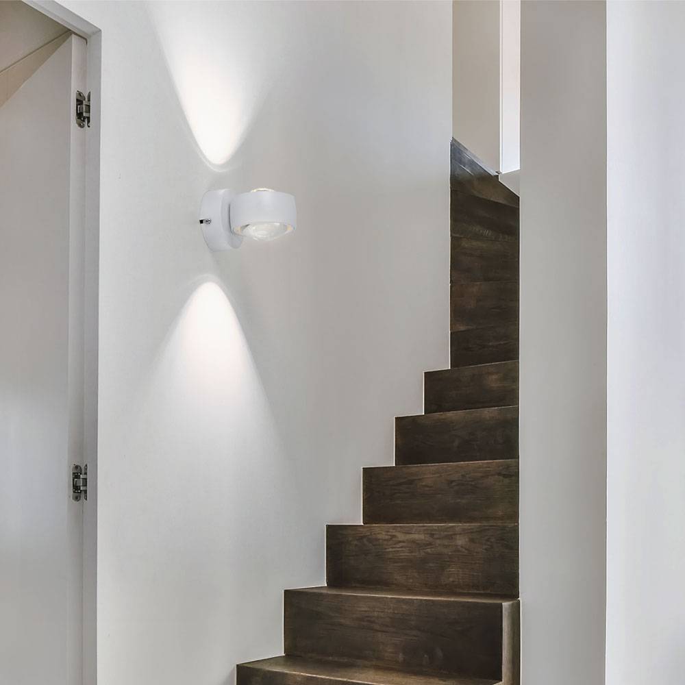 LED Wand Leuchte Up Down Wohnzimmer Kugel Strahler Glas klar