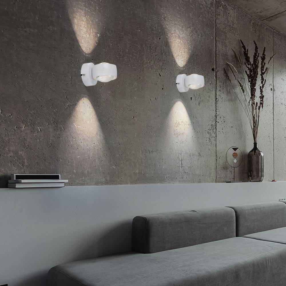 LED Wand Leuchte Up Down Wohnzimmer Kugel Strahler Glas klar