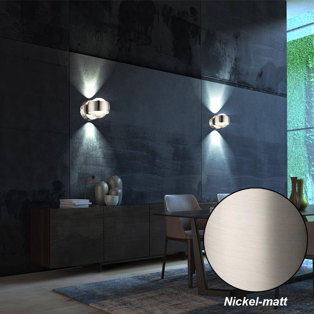 2er Set LED Wand Beleuchtungen UP DOWN Strahler Glas Kugel Lampen Leuchten