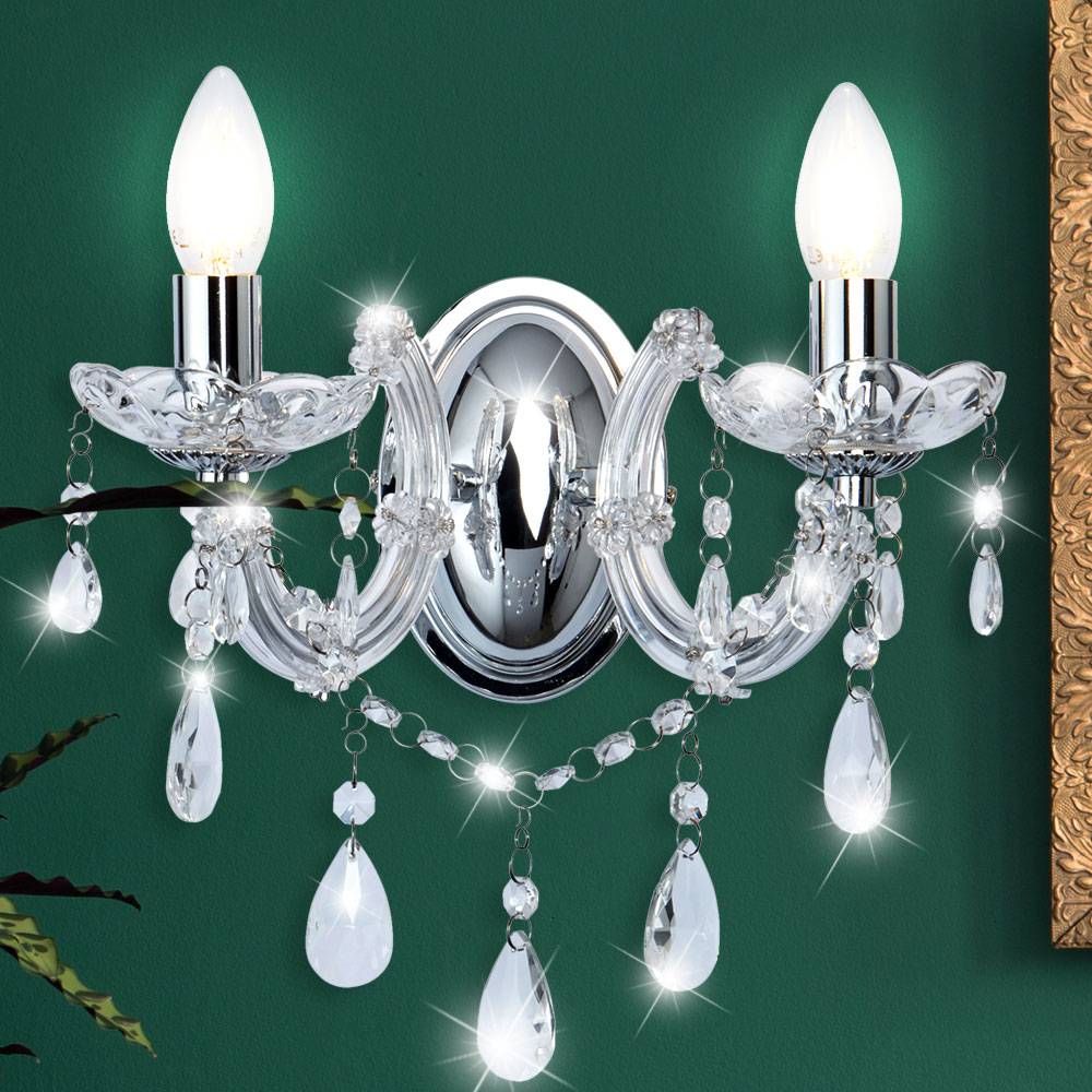 RGB LED Retro Wand Kronleuchter Glaskristall Wandlampe Flur Treppenhaus Wohnzimmer Wandleuchte dimmbar mit Fernbedienung