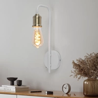 Wandlampe weiß messing Retro LED Wandleuchte Leselampe Schlafzimmerlampe, 7W 720lm warmweiß, BxH 10,5 x36 cm Wandlampe weiß messing Retro LED Wandleuchte Leselampe Schlafzimmerlampe, 7W 720lm warmweiß, BxH 10,5 x36 cm