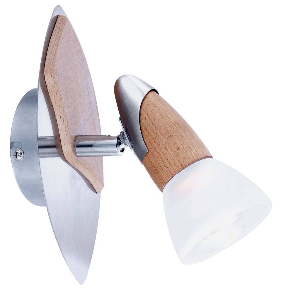 Design Wand Leuchte Wohn Zimmer Beleuchtung Holz Glas Lese Strahler verstellbar