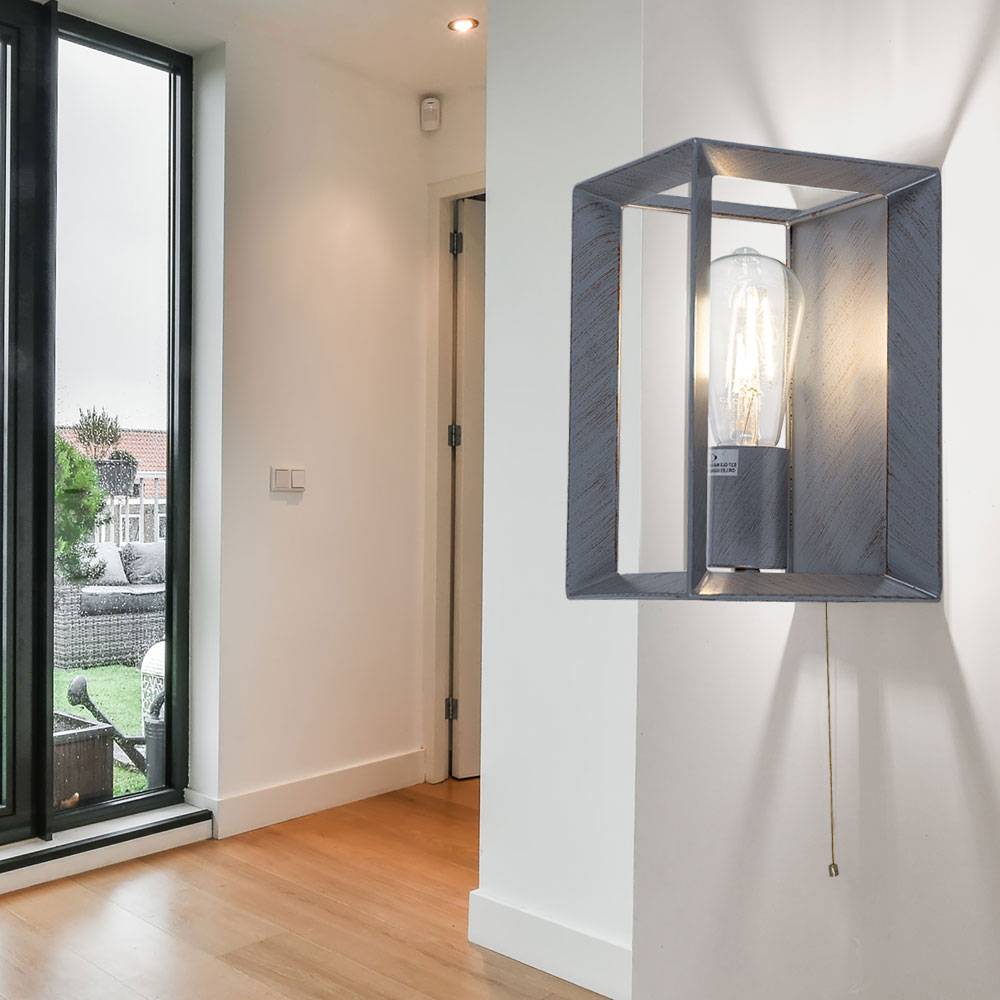 Industrie Design Wand Leuchte Filament Wohn Zimmer Lampe silber gold im Set inkl. LED Leuchtmittel