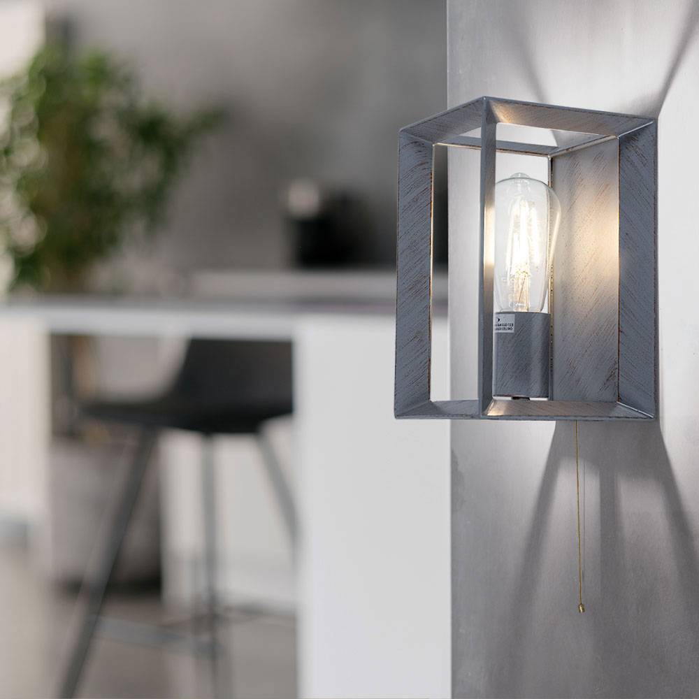 Industrie Design Wand Leuchte Filament Wohn Zimmer Lampe silber gold im Set inkl. LED Leuchtmittel