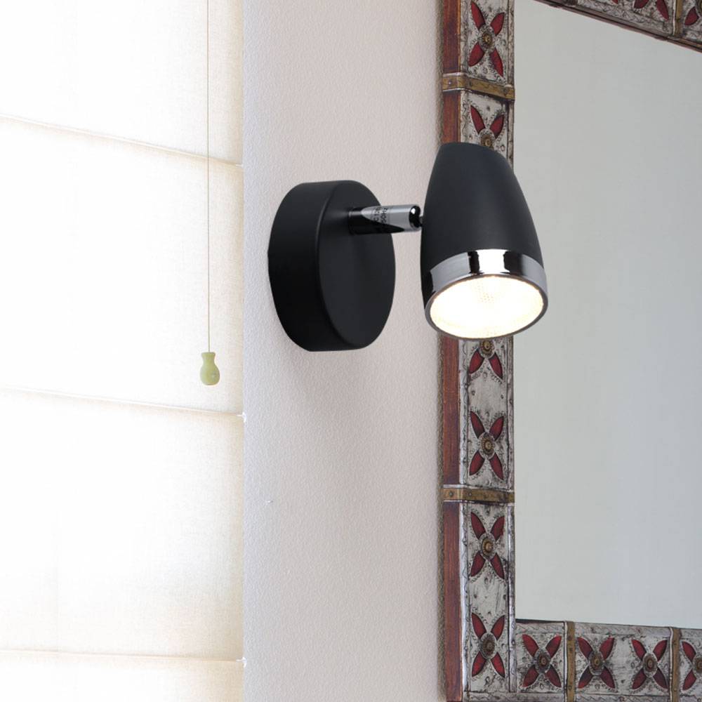 2x LED Wand Spot Leuchten Wohn Zimmer Strahler Dielen Chrom Lampen verstellbar