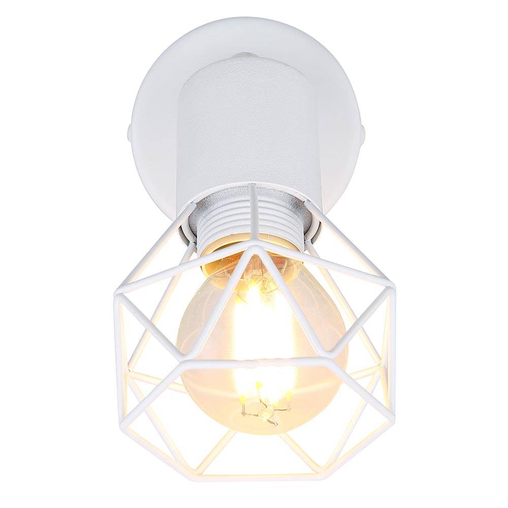 Wand Spot Leuchte Wohn Zimmer Beleuchtung Strahler Käfig Gitter Lampe weiß verstellbar