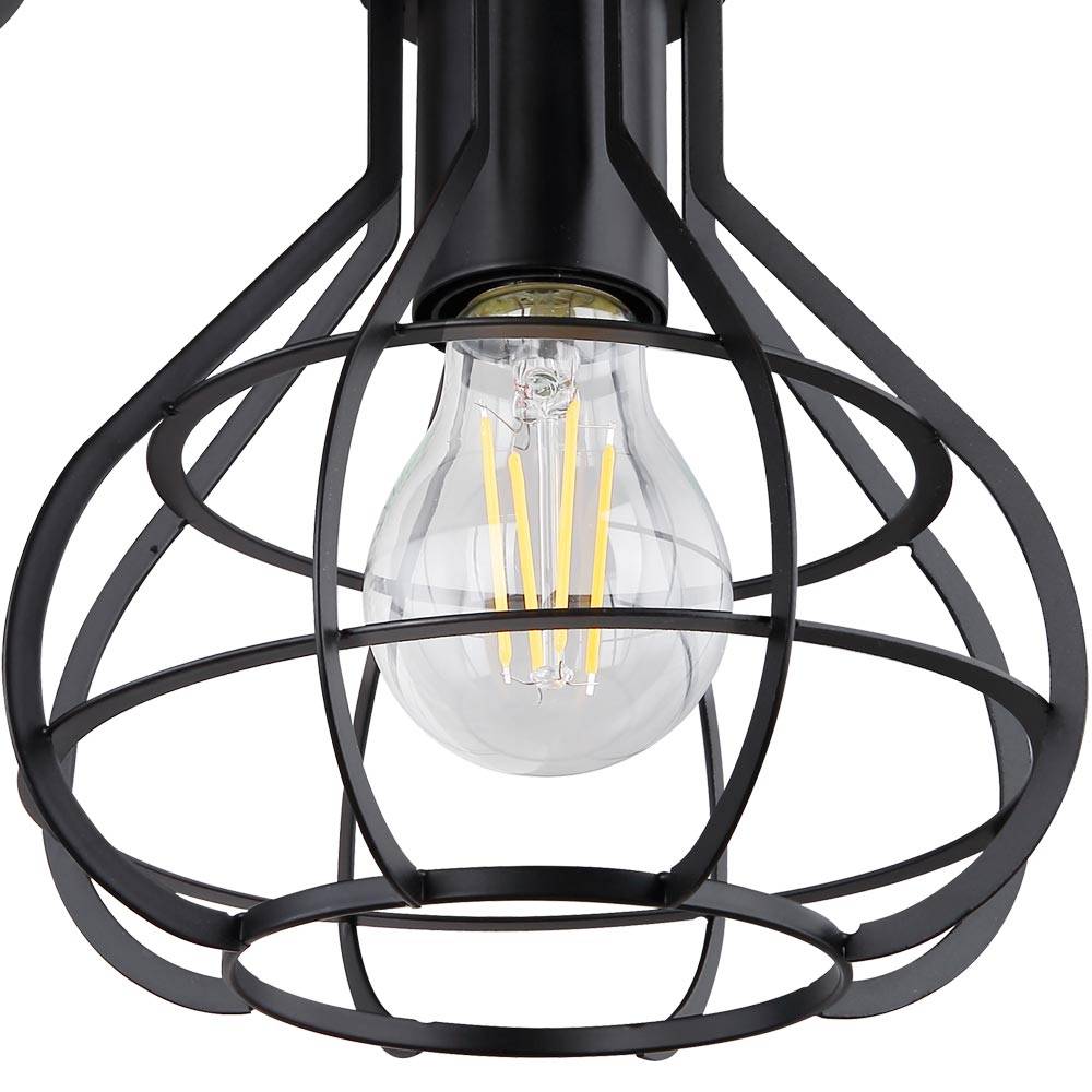 Wand Lampe Ess Zimmer Lese Spot Leuchte Gitter Käfig Beleuchtung schwarz