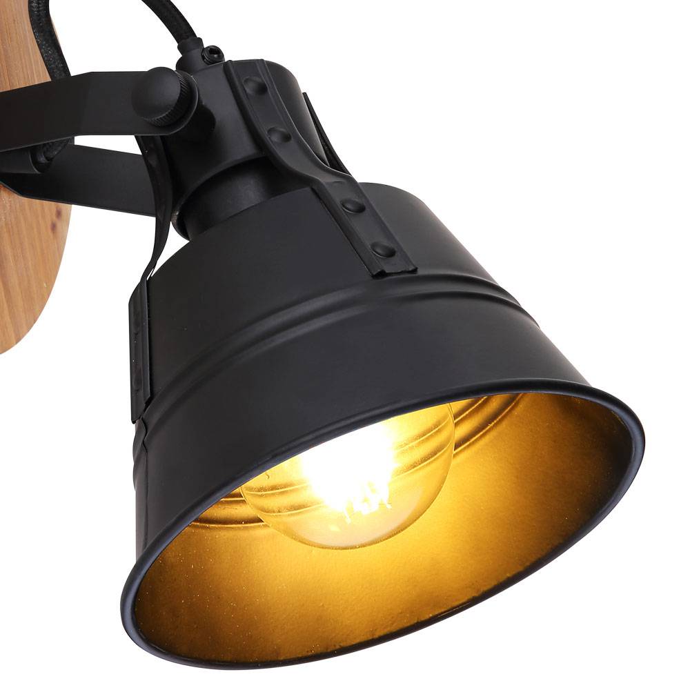 Wand Spot Leuchte Fernbedienung verstellbar Wohn Zimmer Strahler Lampe SCHWARZ dimmbar im Set inkl. RGB LED Leuchtmittel