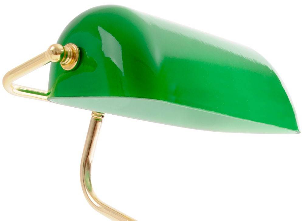 2x Nostalgie Antik Retro Banker Lampe Leuchte Schreibtischlampe Beleuchtung Antique grün