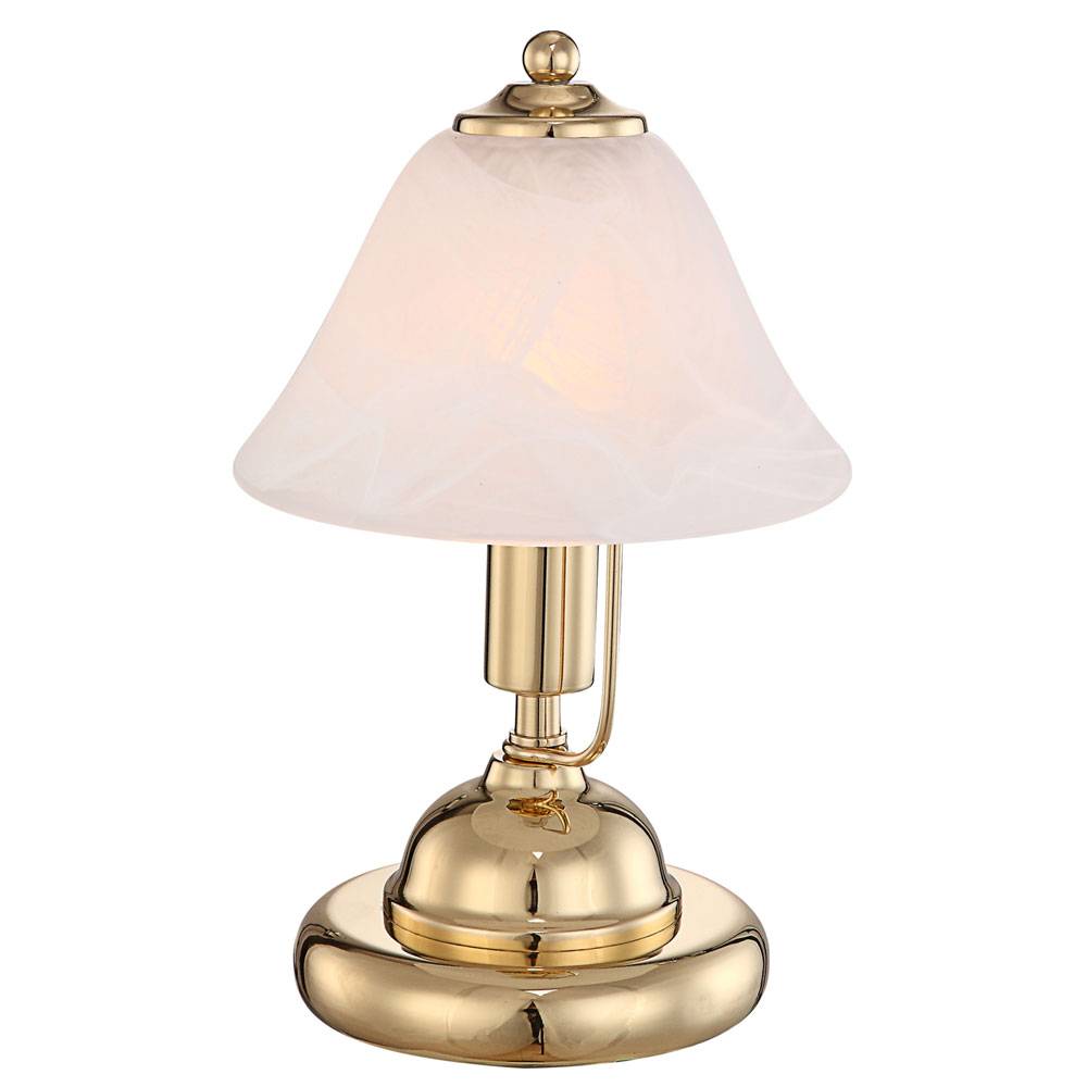 Messing Tischlampe Antik Tischleuchte goldfarbene Tischlampe Nachttischleuchte Schreibtischlampe, Messing Alabasterglas, 17x27cm, Bibliothek