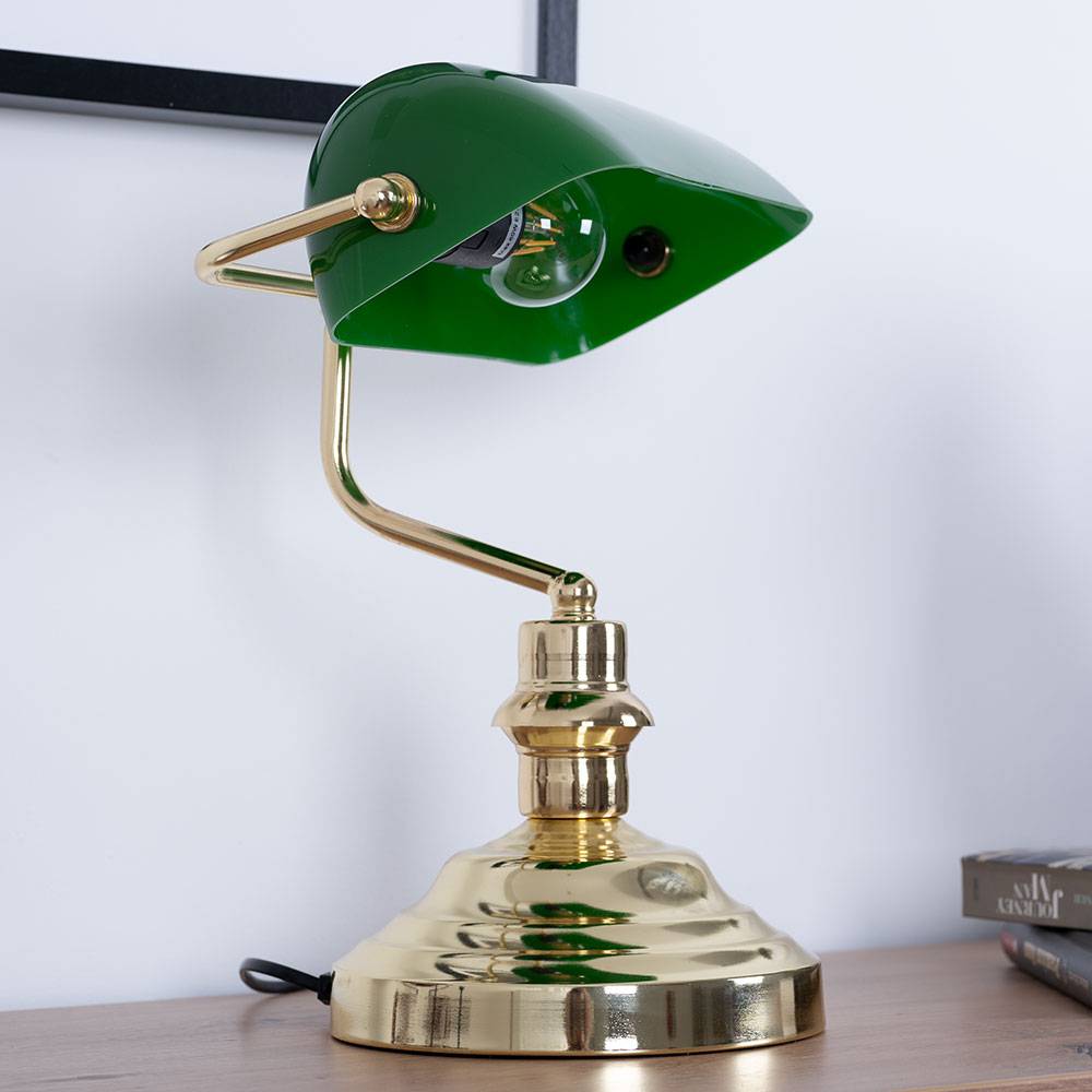 Tisch Leuchte Fernbedienung Banker Lampe grün Retro Beleuchtung dimmbar im Set inklusive RGB LED Leuchtmittel