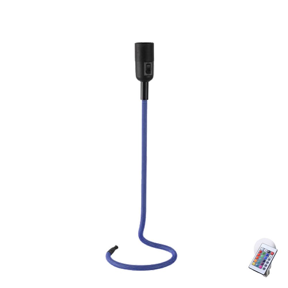 Retro Tisch Strahler Schlaf Zimmer Fernbedienung Stoff Dimmer Lampe im Set inkl RGB LED Leuchtmittel